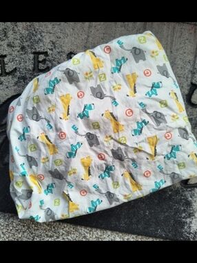 Falls Creek Baby Fitted Crib Sheet Giraffe Elephant Jungle Animal White
